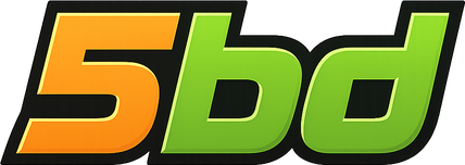 5 bd logo in coral style for homepage navigation